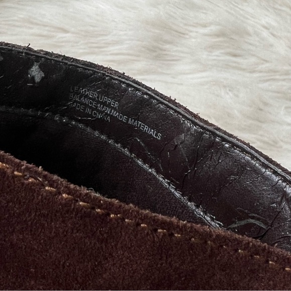 BOC BORN Chocolate Brown Leather Boho Buckle Pull On Mid Calf Block Heel Boots - Picture 11 of 14